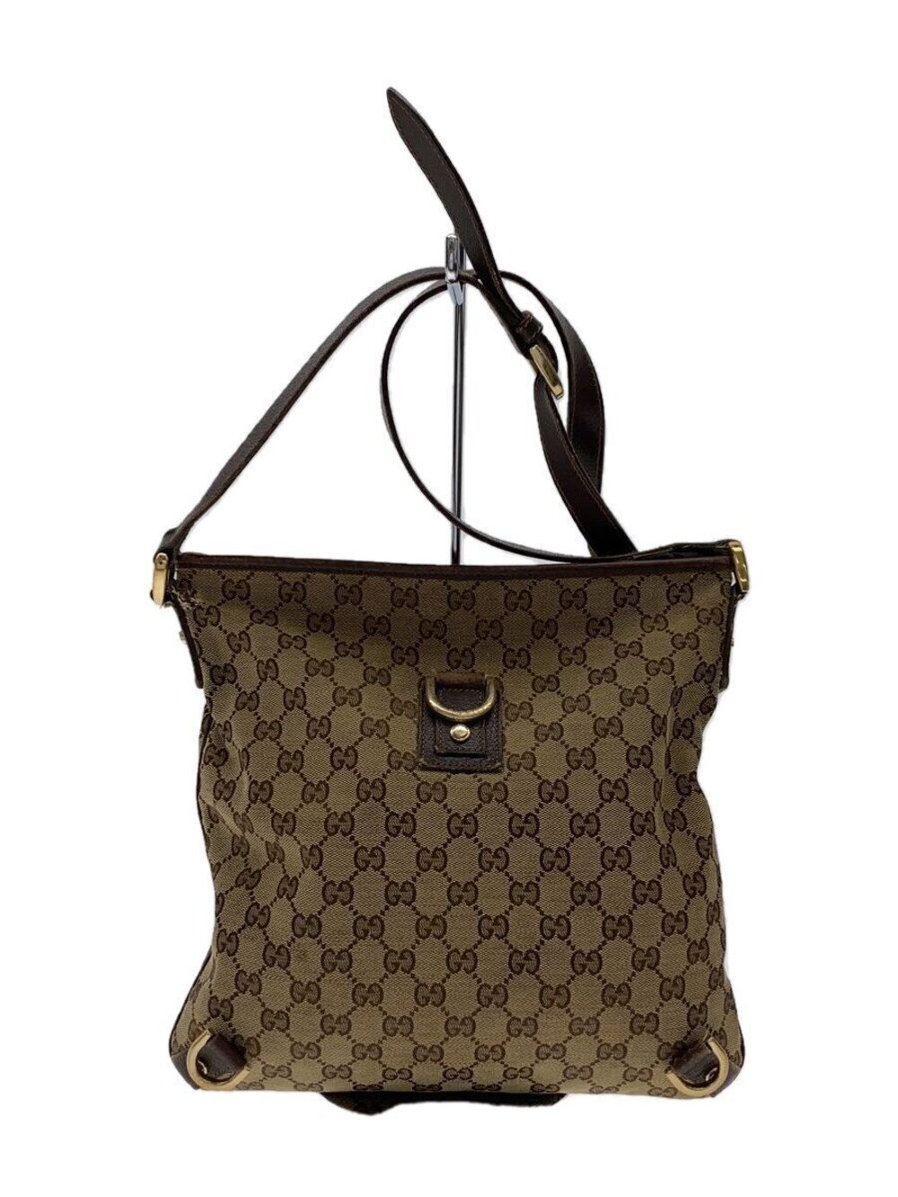 Gucci GG Canvas Abbey Ring crossbody bag monogram canvas brown leather